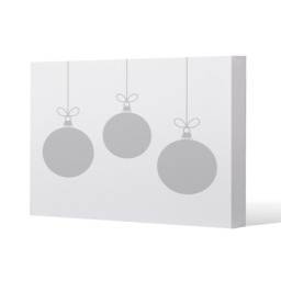 Three Hanging Christmas Baubles Gallery Canvas - White / 31cm / 41cm - thumbnail 3