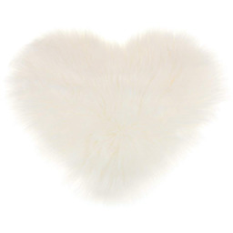 Livingandhome Heart Shaped Shaggy Area Rug - White - thumbnail 5