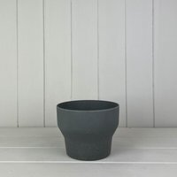 Grey Earthy Anthracite Bamboo Minimalist Pot - Grey