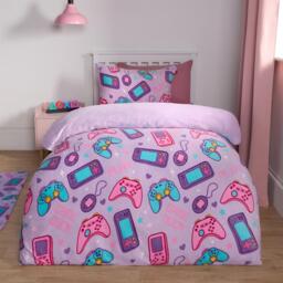 Gaming Print Fleece Duvet Set - Lilac - thumbnail 4