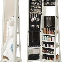 Jewellery Organiser, Freestanding Jewellery Cabinet - White - image 1