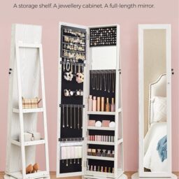 Jewellery Organiser, Freestanding Jewellery Cabinet - White - thumbnail 5