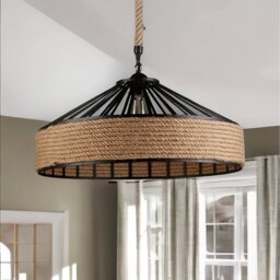Rustic Hemp Rope Ceiling Light Pendant Shade - Brown - thumbnail 3