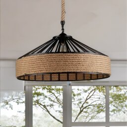 Rustic Hemp Rope Ceiling Light Pendant Shade - Brown - thumbnail 4