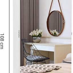 Jewellery Cabinet, Frameless Extra Wide Mirrored Storage Stand - White - thumbnail 2