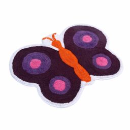 Cotton Tufted Purple Butterfly Children Rug - Purple - thumbnail 2