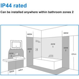 Bathroom Mirror with Inner Surrounded LED Lights, Touch Switch - White / 70cm - thumbnail 2
