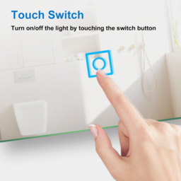 Bathroom Mirror with Inner Surrounded LED Lights, Touch Switch - White / 70cm - thumbnail 5
