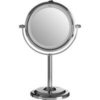 Cassini Chrome Finish LED Table Mirror - Silver