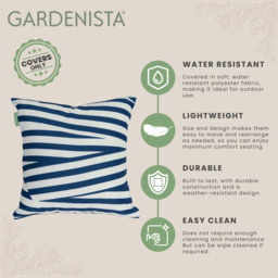 Geometric Tile Printed Garden Scatter Cushion Cover  - Bandeau Navy - thumbnail 2