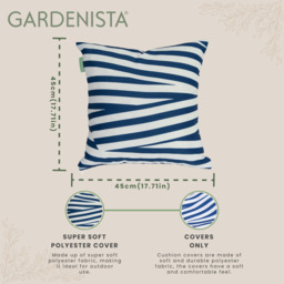 Geometric Tile Printed Garden Scatter Cushion Cover  - Bandeau Navy - thumbnail 3