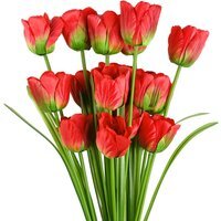 Bunch of Artificial Tulip Stems Flower - Red Tulip