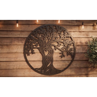 New Tree Of Life Black Round Wall Art 60 Cm Dia. - Black