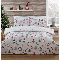 Christmas Gonks Duvet Cover and Pillowcase Set - Grey / King - thumbnail 1