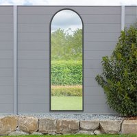 Arcus Outdoor Arched Garden Wall Mirror - Black / 180cm