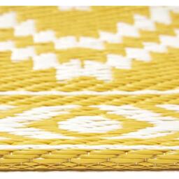 Homescapes Outdoor Rug Luxury Waterproof Reversible Recycled, Yellow Anna Aztec - Yellow / 200cm - thumbnail 5