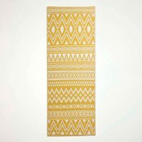 Homescapes Outdoor Rug Luxury Waterproof Reversible Recycled, Yellow Anna Aztec - Yellow / 200cm - thumbnail 1