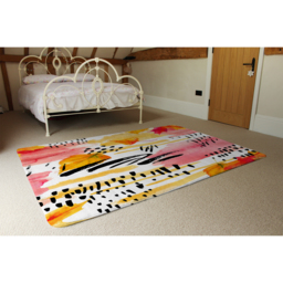 Abstract Fall Seamless Pattern In Bright Autumn Colours Designer Rug - Orange / 110cm - thumbnail 3