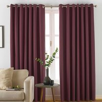 Moon Premium Thermal Blackout Eyelet Curtain Pair - Berry / 168cm / 137cm - image 1
