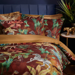 Aranya Exotic Animal Velvet Duvet Cover Set - Rust / Single - thumbnail 4