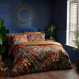 Aranya Exotic Animal Velvet Duvet Cover Set - Rust / Single - thumbnail 3