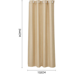 Outdoor Waterproof Patio Curtain - Beige / 244cm - thumbnail 3