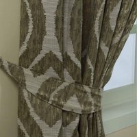 Ikat Jacquard Curtain Tie Back Pair - Green