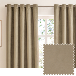 Verso Suede Blackout Eyelet Curtains - Mocha / 168cm / 183cm - thumbnail 4