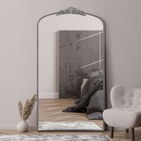 The Crown Metal Arched Framed Leaner Wall Mirror - Silver - image 1