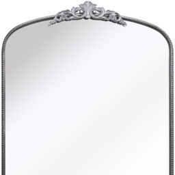 The Crown Metal Arched Framed Leaner Wall Mirror - Silver - thumbnail 3