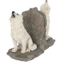 Wardens of the North White Wolf Bookends - 20.3cm
