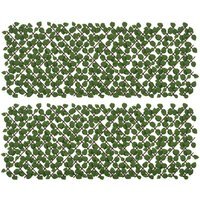 Outsunny Set of 2 Expandable Artificial Trellis Hedges - Emerald Green