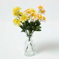 Set of 2 Yellow and White Daffodil Spray Single Stems - Yellow, White - image 1