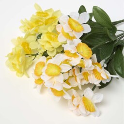 Set of 2 Yellow and White Daffodil Spray Single Stems - Yellow, White - thumbnail 5