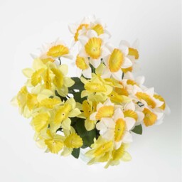 Set of 2 Yellow and White Daffodil Spray Single Stems - Yellow, White - thumbnail 2