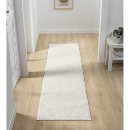 Avior Washable Mottle Living Room Area Rug - Loop Pile Pebble Design Cream Rug - Cream / 230cm - thumbnail 4