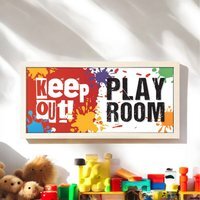 Wall Art Framed Print Kid's Room Keep Out Play Room - White - image 1