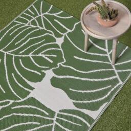 Homescapes Outdoor Rug Luxury Waterproof Reversible, Green Ada Botanical - Green / 240cm - thumbnail 3