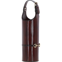 Exquisite Genuine Leather Wine Bottle Holder - Chestnut - thumbnail 2