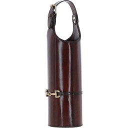 Exquisite Genuine Leather Wine Bottle Holder - Chestnut - thumbnail 4
