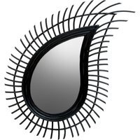 Oriel Grid Wall Mirror with Silver Finish Frame - Black