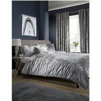 Crushed Velvet Duvet Set - Silver / Superking