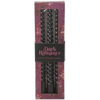 Set of 3 Dark Romance Twist Taper Candles for Gothic Decor - Black - image 1