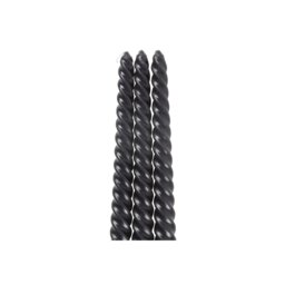 Set of 3 Dark Romance Twist Taper Candles for Gothic Decor - Black - thumbnail 4