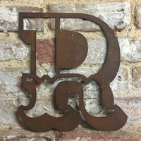 Personalised Metal lettering , Personalised Gift , Rusty Carnival Letter R - rusty