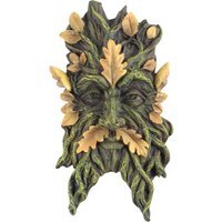 Green Man Oak Leaf Wall Plaque - Green