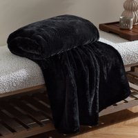 Kallu Double-Sided Faux-Fur Throw - Black / 200cm - image 1
