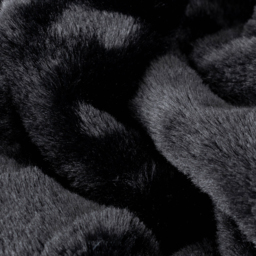 Kallu Double-Sided Faux-Fur Throw - Black / 200cm - thumbnail 3