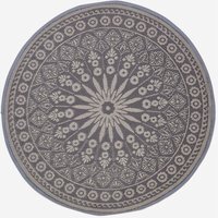 Homescapes Outdoor Rug Luxury Waterproof Reversible, 170 cm Round, Black Mandala - Black - image 1