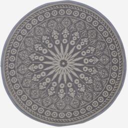Homescapes Outdoor Rug Luxury Waterproof Reversible, 170 cm Round, Black Mandala - Black - thumbnail 2